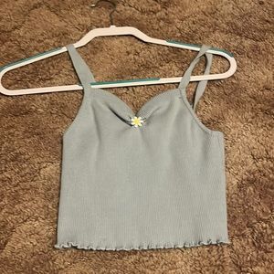 Forever21 blue crop top size medium